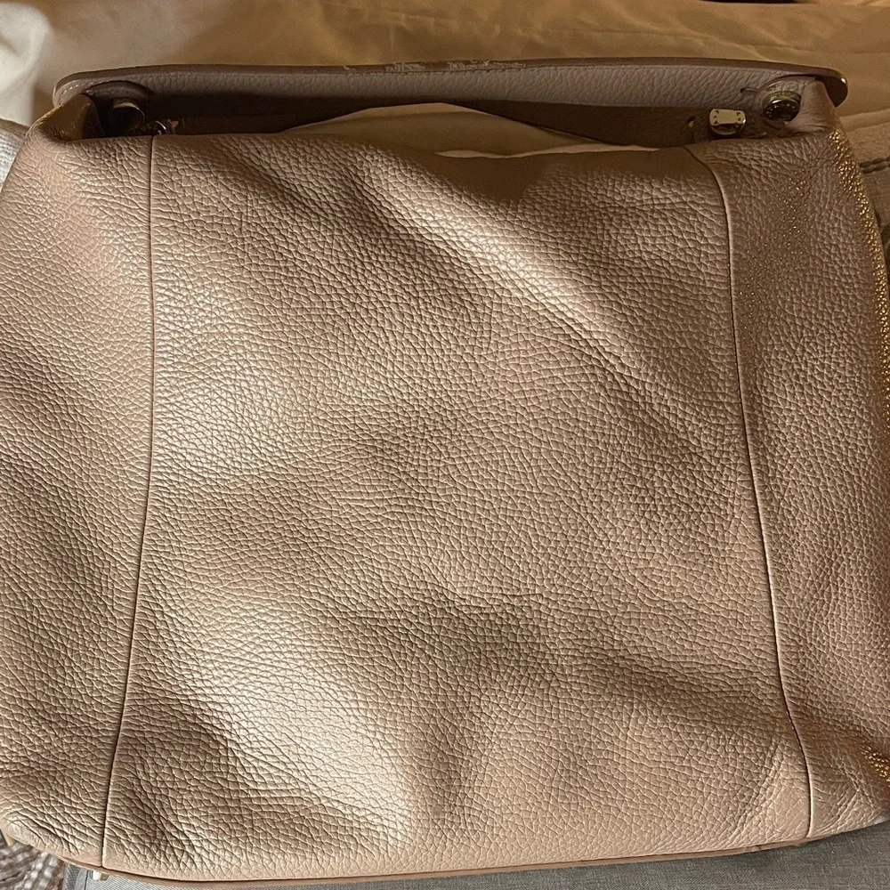 Furla Beige Large Leather Hobo Bag Italian Luxury Furla